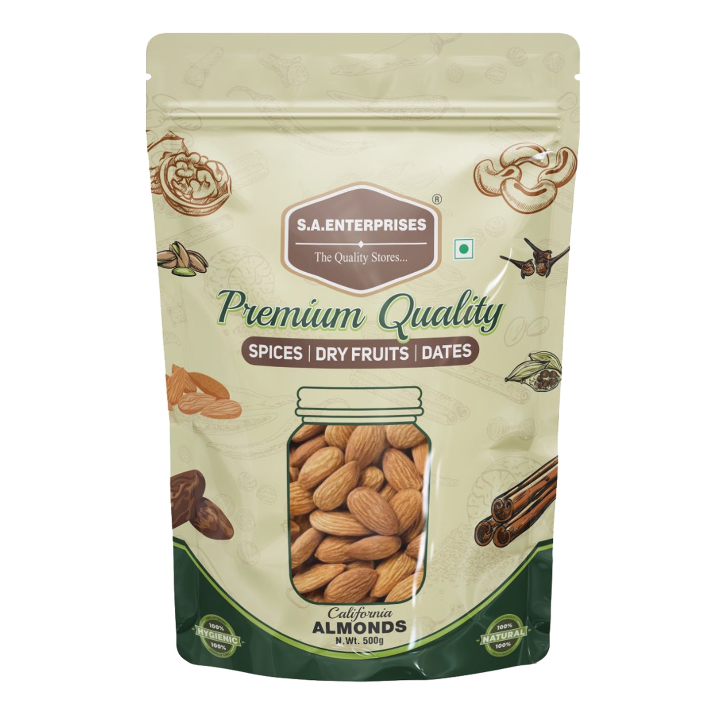 S.A.Enterprises California Almond Nuts 500g